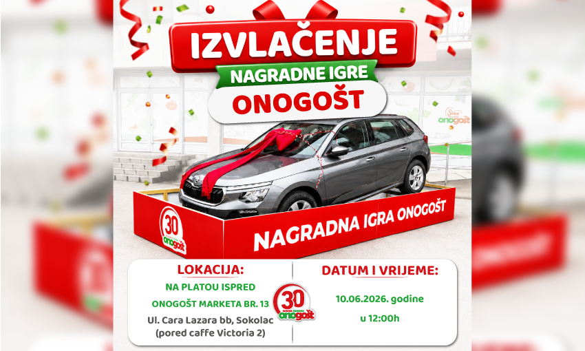 IZVLAČENJE NAGRADNE IGRE ONOGOŠT!